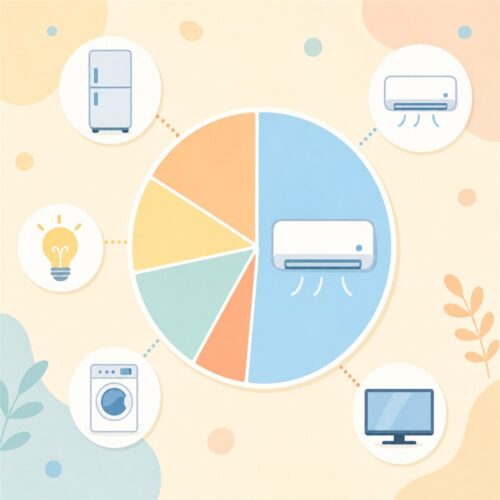 夏の家庭の電力消費の内訳