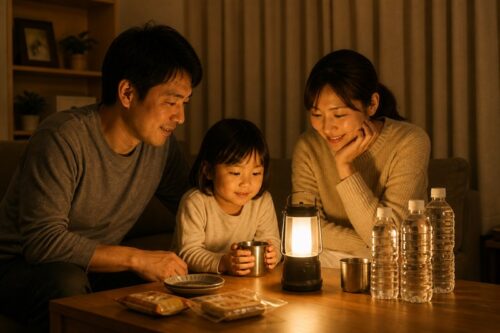 備えが整い安心して過ごす家族