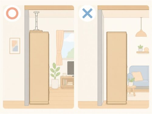 突っ張り棒の正しい設置位置