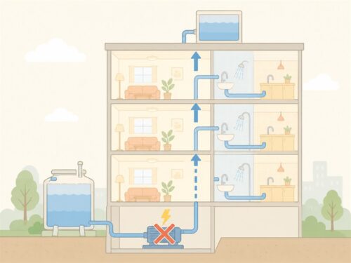 マンションの給水方式と停電の関係