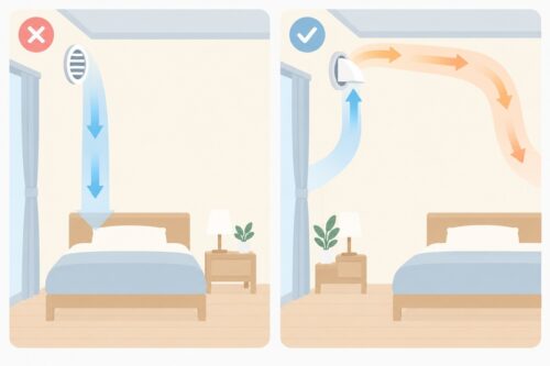 給気口の冷気をやわらげる工夫